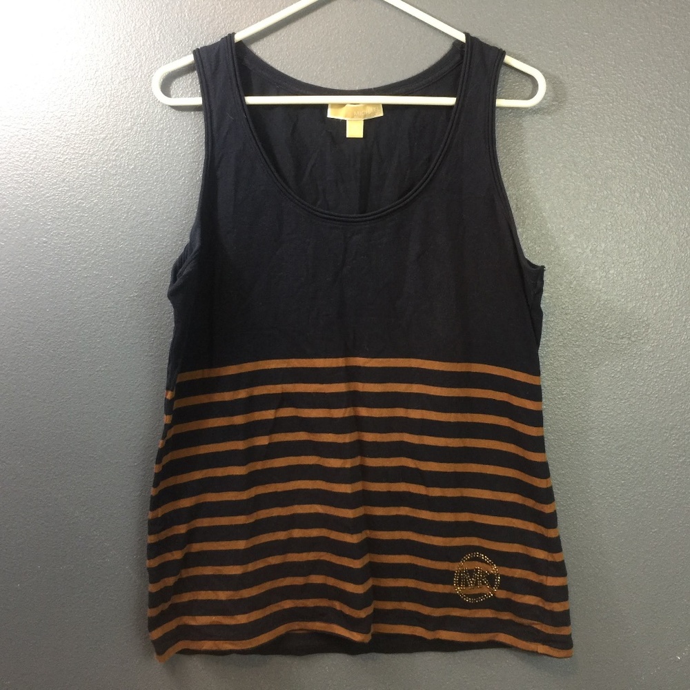 Michael Kors Orange and Blue Striped Tank